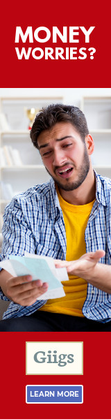 Giigs Man Holding Bills 160x600 banner