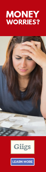 Giigs Woman Holding Bills 160x600 banner