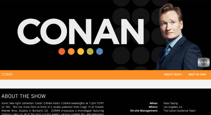 Conan Tickets screenshot