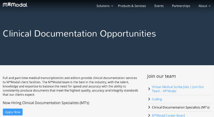 MModal Medical Transcriptionists screenshot