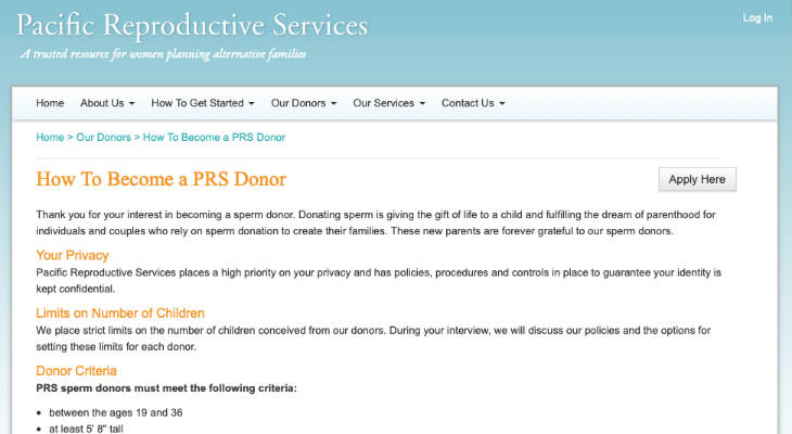 Pacific Reproductive Services screenshot
